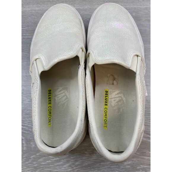 Vans Asher Deluxe Women's Sneaker Skateboard 8 White Flat Athletic Shoes - Picture 7 of 10